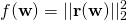 \displaystyle f( \mathbf{w}) = ||\mathbf{r}(\mathbf{w})||_2^2